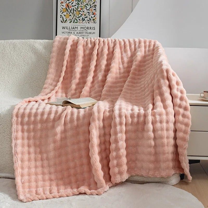 CozyBloom | Extra Zachte Bubbel Flanellen Deken, Pluche Koraal Fleece, Warm & Knus, Ideaal voor Ontspannen, Dutjes & Winternachten