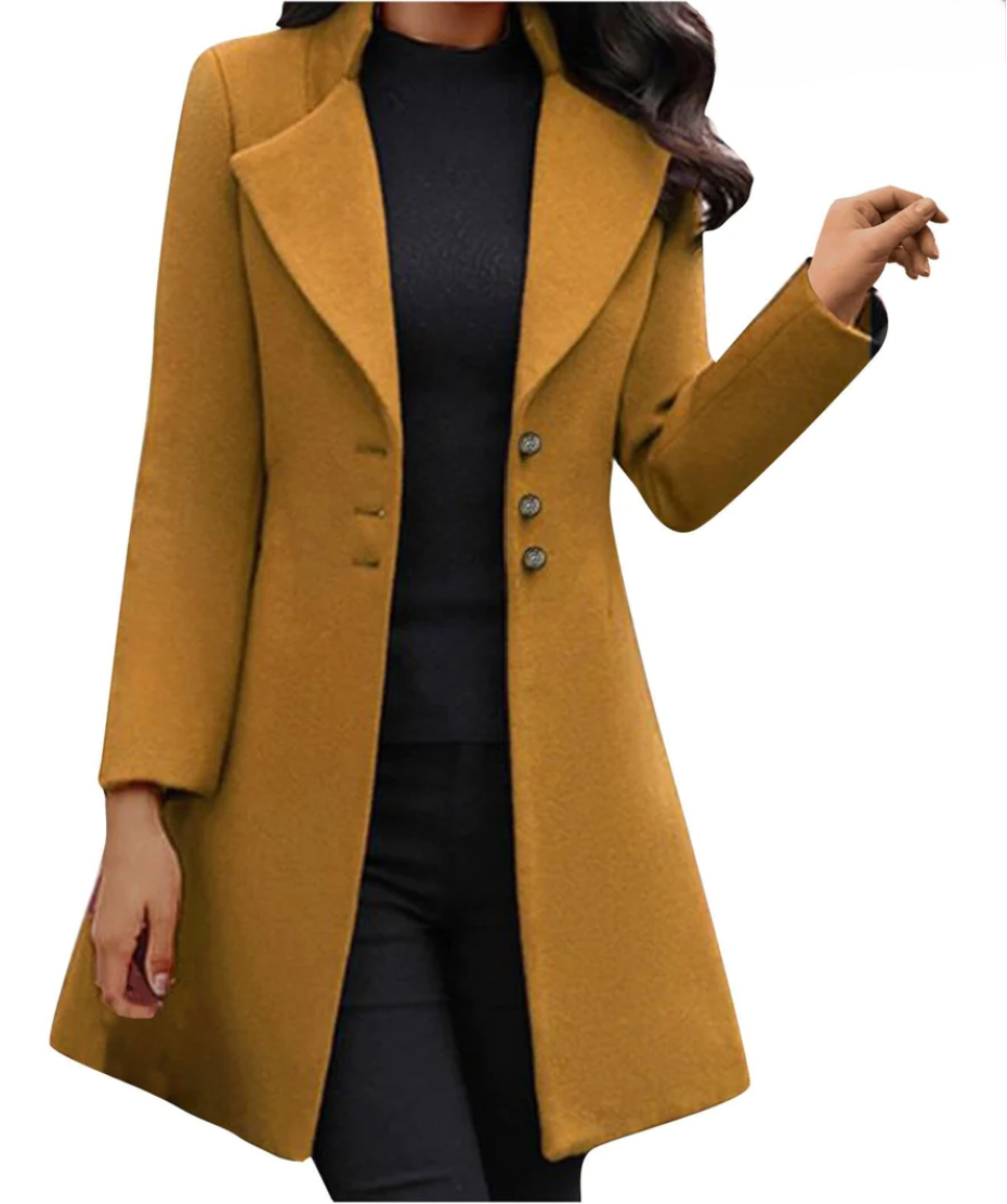 Elegante Enkelrijige Trenchcoat met Knopen voor Dames | Ideaal voor de winter