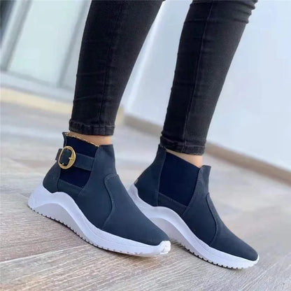 Elegante Aangetrokken Nette Sneakers Met Enkelgesp voor Dames | Ideaal voor informele dagen