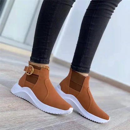 Elegante Aangetrokken Nette Sneakers Met Enkelgesp voor Dames | Ideaal voor informele dagen