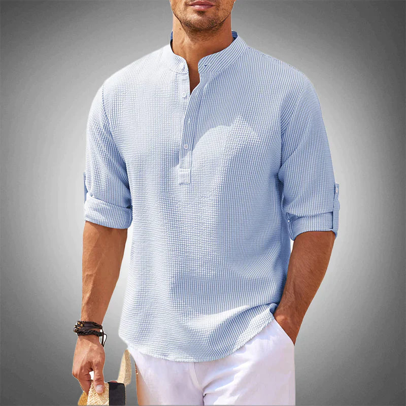 Ongedwongen Halve Rits Geruit T-shirt Met Korte Set Voor Heren | Perfect voor casual dagen