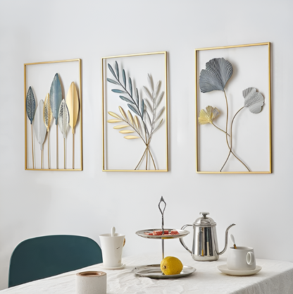 HyggeLeaf | Wanddecoratie, Metalen Blad-Inspiratie Design, Stijlvol Minimalistisch Statement Piece voor Elegante Woningen, Ideaal voor Natuurgerichte Interieurs & Muuraccenten.