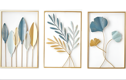 HyggeLeaf | Wanddecoratie, Metalen Blad-Inspiratie Design, Stijlvol Minimalistisch Statement Piece voor Elegante Woningen, Ideaal voor Natuurgerichte Interieurs & Muuraccenten.