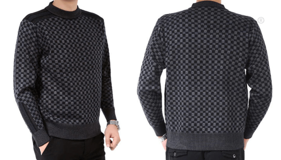 Elegante Geruite Fleece Trui Voor Heren | Ideaal voor de winter