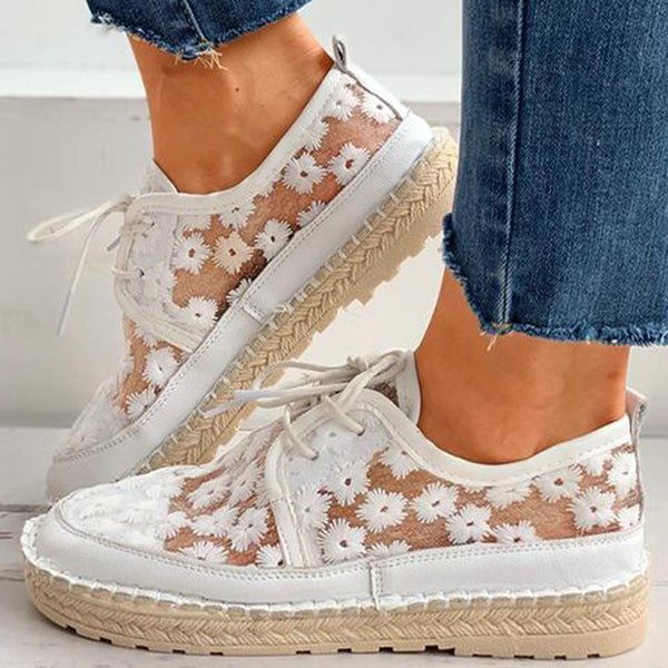 Stijlvolle Luchtige Sneakers Met Bloemenpatroon voor Dames | Perfect voor alle seizoenen